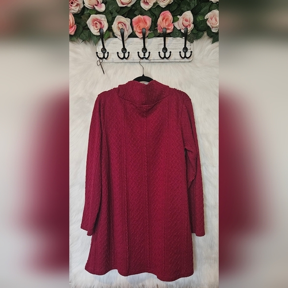 Fresh FX Vintage Y2K Cranberry Cowl Neck Pocketed Sweater Dress - Picture 3 of 7